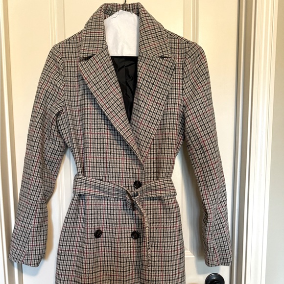 Missguided Houndstooth Peacoat, Size 4 Tall (GUC) - Picture 2 of 8